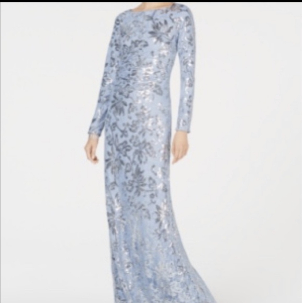 Vince Camuto Light Blue Sequin Gown